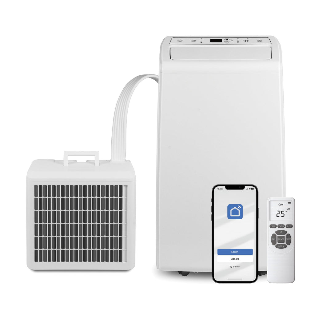 Prem-i-air 12000BTU Portable Split Air Conditioner, DC Inverter, Cooling, Heating, Fan, Dehumidifying, WiFi and Remote Control, Low Noise, New R32 Refrigerant, Home, Caravan, RV