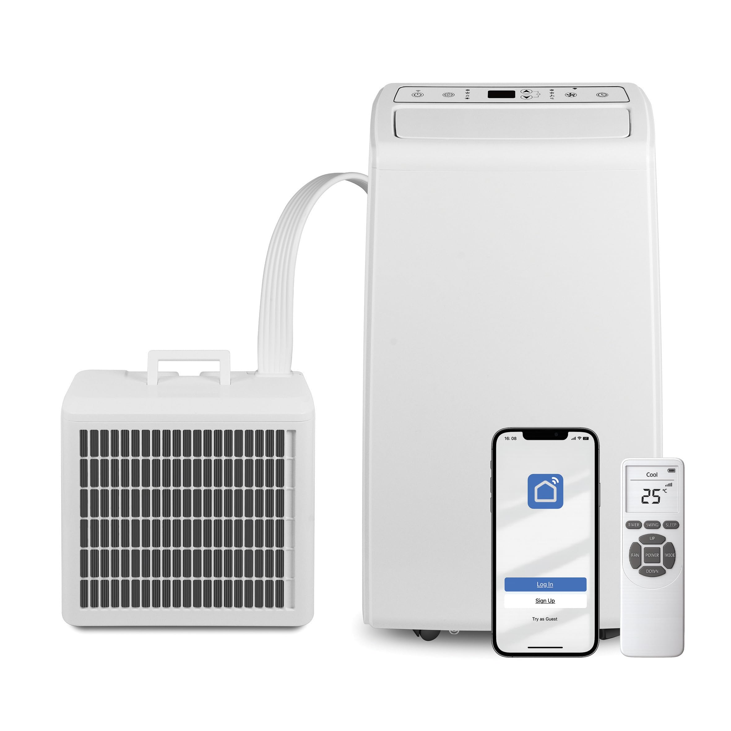 Prem-i-air 12000BTU Portable Split Air Conditioner, DC Inverter, Cooling, Heating, Fan, Dehumidifying, WiFi and Remote Control, Low Noise, New R32 Refrigerant, Home, Caravan, RV