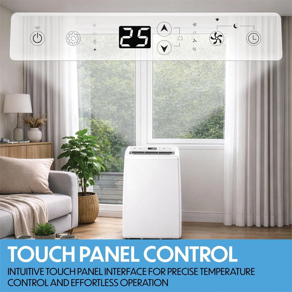 Prem-i-air 12000BTU Portable Split Air Conditioner, DC Inverter, Cooling, Heating, Fan, Dehumidifying, WiFi and Remote Control, Low Noise, New R32 Refrigerant, Home, Caravan, RV