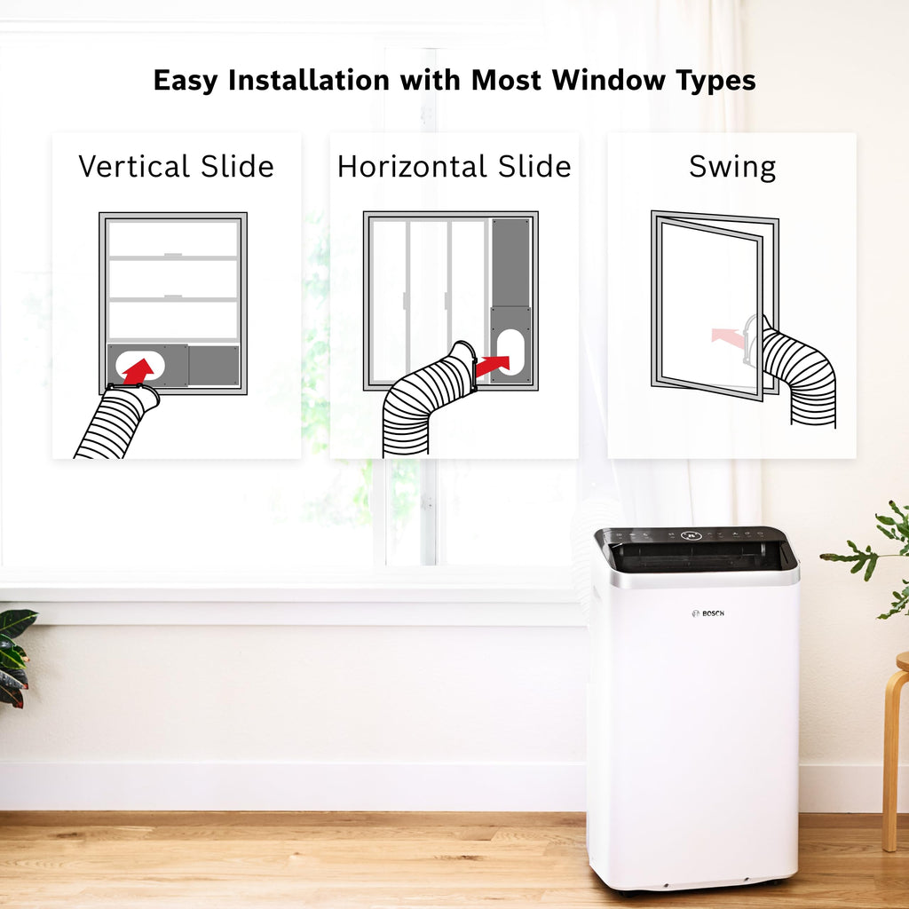 Bosch Cool 4000 Portable AC - 3-in-1 Air Conditioner, Dehumidifier, Fan - 2.6 kW for rooms up to 35m² - Features Auto Mode, Silent Mode & Sleep Mode